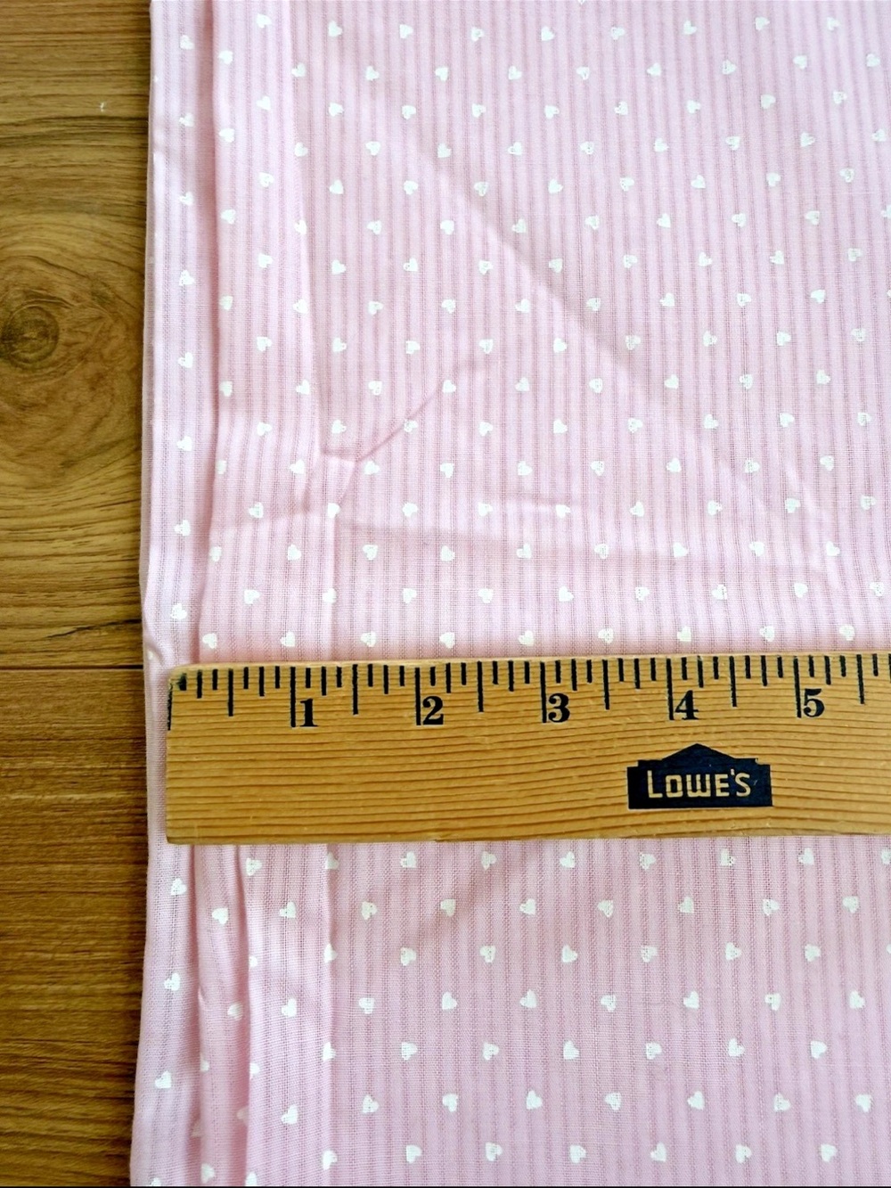 Vintage 80s Baby Pink Tiny Hearts Quilting Cotton Fabric 3 yards + 3" L x 44" W - Picture 6 of 8